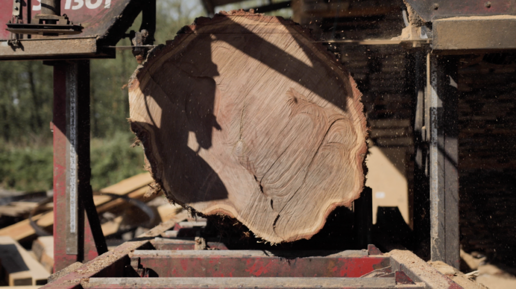 sawing devon wood